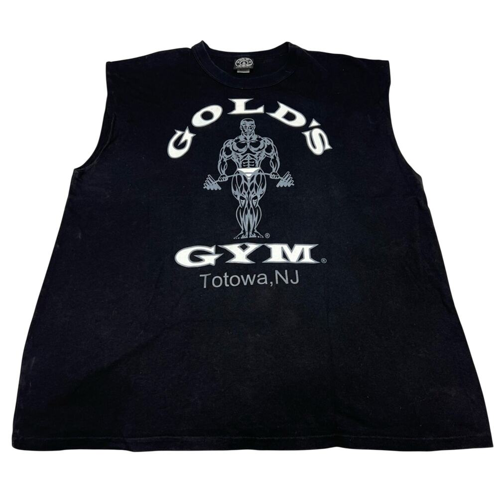 Vintage 90’s Deadstock Golds Gym Muscle Shirt Mens XL Black Sleeveless Totowa NJ